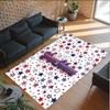 Space Cosmic Theme Crystal Velvet Rug Personalized Custom Name Text Soft Floor Mat Home Decor