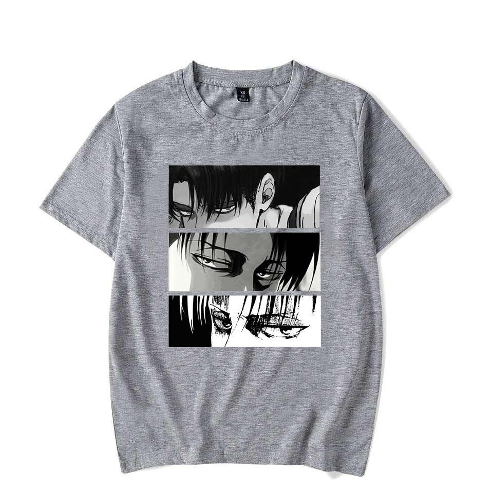 Dámská trička Japonské Anime Attack On Titan Levi Ackerman Eye Punk Tops Letní Harajuku Oversized gotické tričko s krátkým rukávem