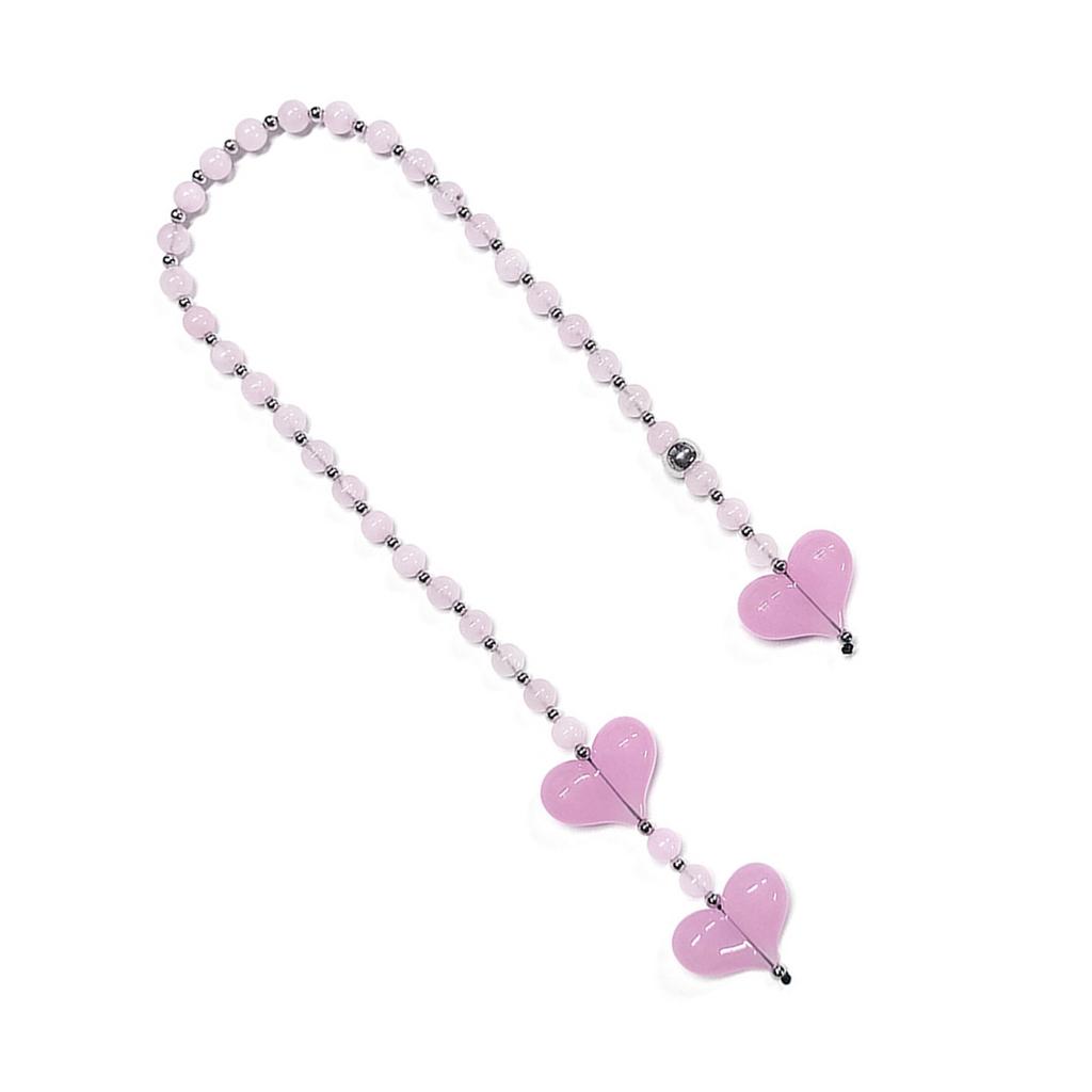 Heart Bag Charms Acrylic Texture Long Chain Featuring Colorful Beads Perfect for Women Gifts Present Fashion Accessories