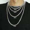 European & American Hip-Hop 4mm Tennis Chain Necklace - Unisex Alloy Jewelry