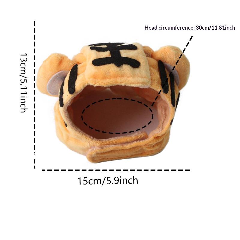 

Cute Tiger Fruit Cat Plush Hat Cat Puppy Cosplay Costume Pet Accessories Adjustable Comfortable Warm Headdress Pet Headwear A1