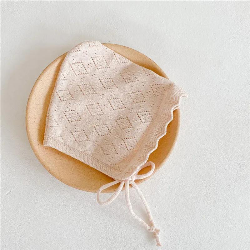 Baby Mädchen Hüte Baumwolle Einfarbig Neugeborenen Mütze Kappen für 0-24 Monate Säugling Kleinkind Strickmütze mit Spitze Blumen Kinder Kopftuch