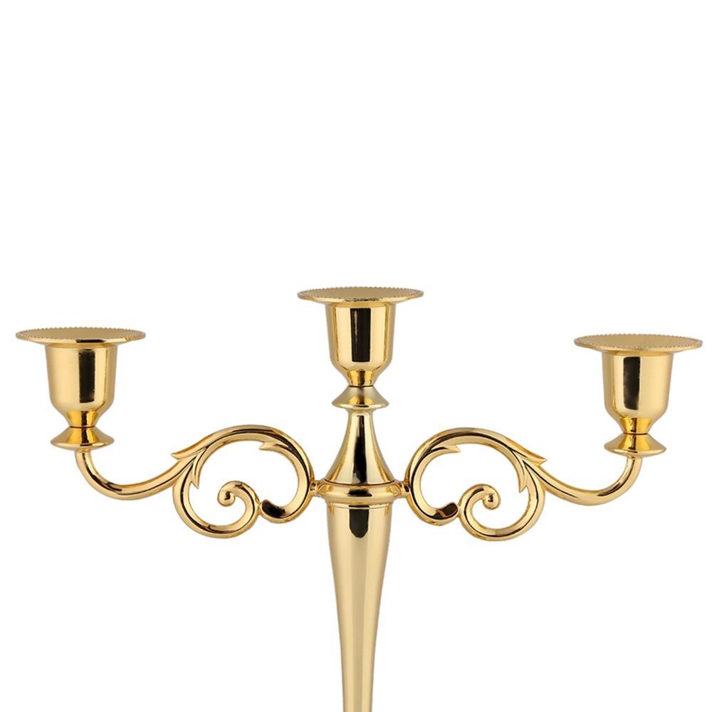 Polished Finish Metal Candle Holder 3 Arm Taper Candle Holder Candlestick Holder Wedding Decor