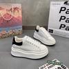 Small Thick-soled Heightening Board Shoes Spring New Muffin Bottom McQueen Board Shoes Little White Shoes Women's High-end Sense
