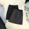 Elegant Women's Starry Sequin Wool Blend A-Line Mini Skirt with Elastic High Waist