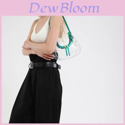 Pvc Transparent Handbag For Women Summer Fashion Jelly Crescent Bag With Zipper Closure For Daily Use