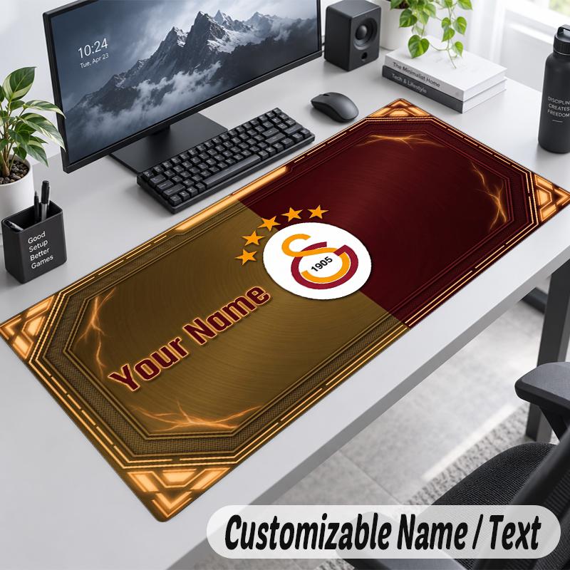 Custom Name Text Mouse Pad Galatasaray FC Personalized Desk Pad For Work And Gaming