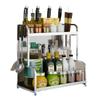 Stainless Steel Multi-layer Kitchen Rack: Spice, Knife Holder & Storage