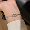 Elegant Vintage Heart Bracelet with Sparkling Diamonds Dainty Movable Bangle for Women Stylish Accessory