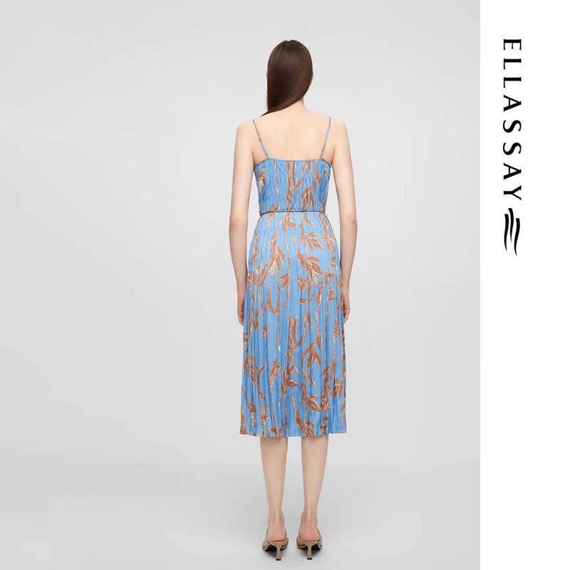 ELLASSAY Women's Floral Shirred Strap Midi Dress