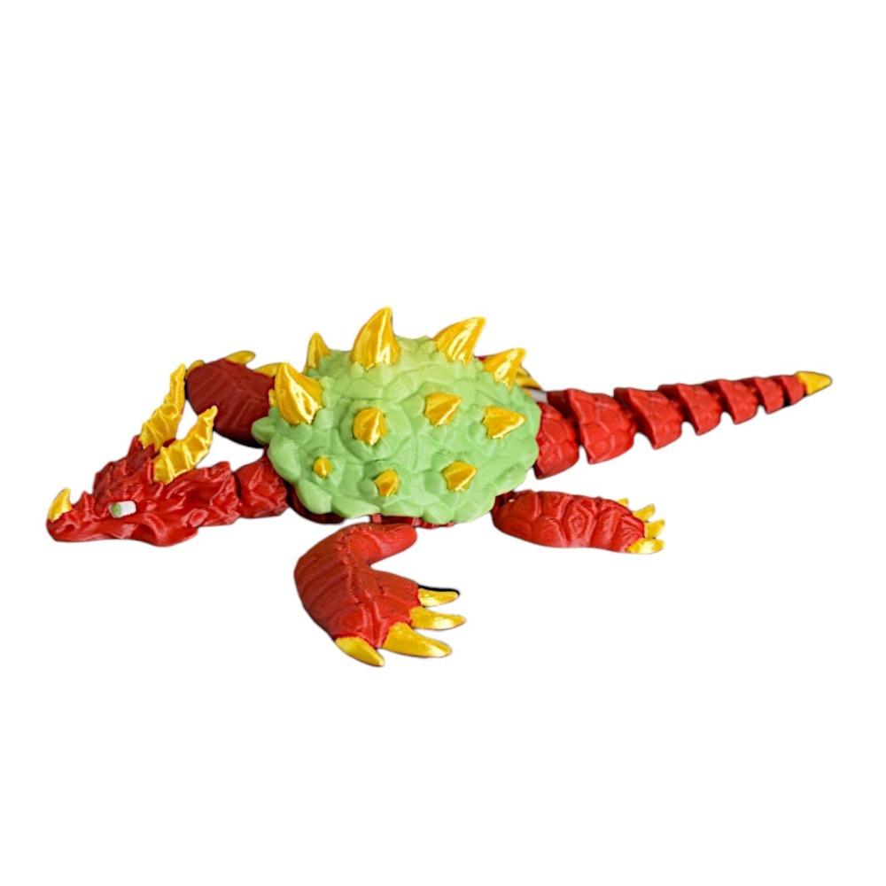 

Plastic Material Articulated Dragon Turtle Doll Big Eyes Cute Dragon Turtle Figure Living Room красный