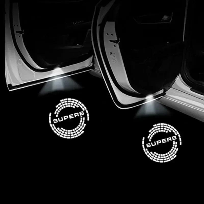 RAPL8 Led Car Door Projector Light Laser Welcome Lamps For Skoda VRS Kodiaq GT Superb 3V 3T B6 B8 Octavia 2 3 A5 A7 MK2 MK3 Karoq