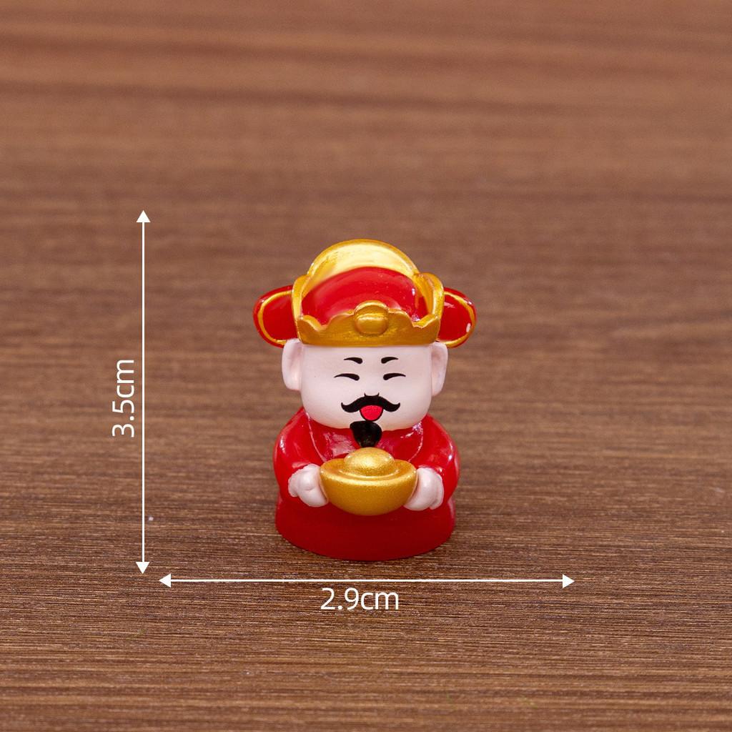 Festive Resin God Of Wealth Miniature Cute Diy Blind Box Decoration