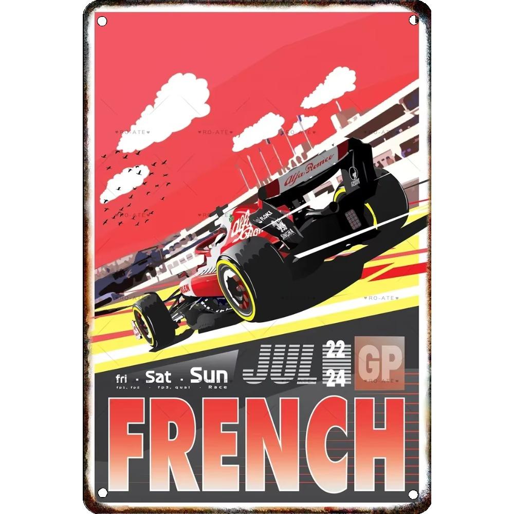 Vintage Formula Car Race Poster Home Garage Club Modern Wall Art Decorative Panel Mural Aesthetics