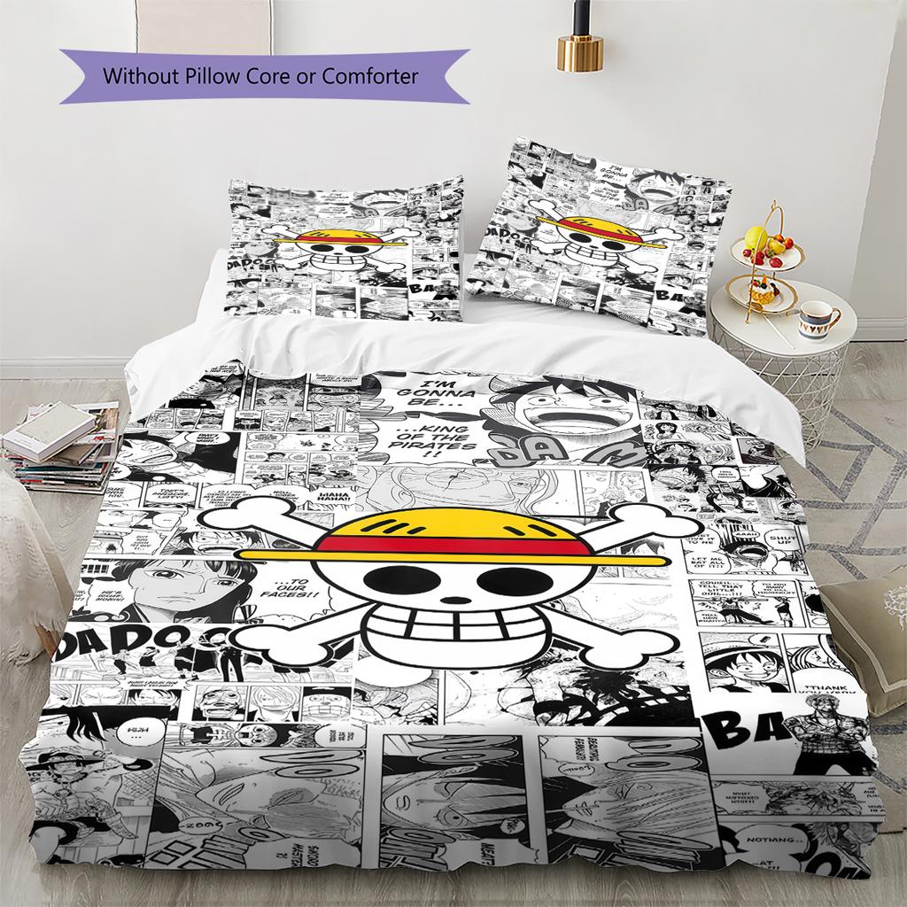 Straw Hat Pirates Soft and Comfortable Duvet Cover,Children's Bedding Set Gift,Extra Large Size, Various Sizes Available -HYQ64