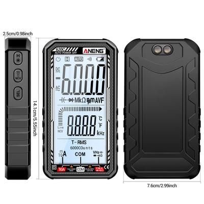 ANENG 620C Digital Multimeter 6000 Counts Transistor Testers True RMS Auto Electrical Capacitance