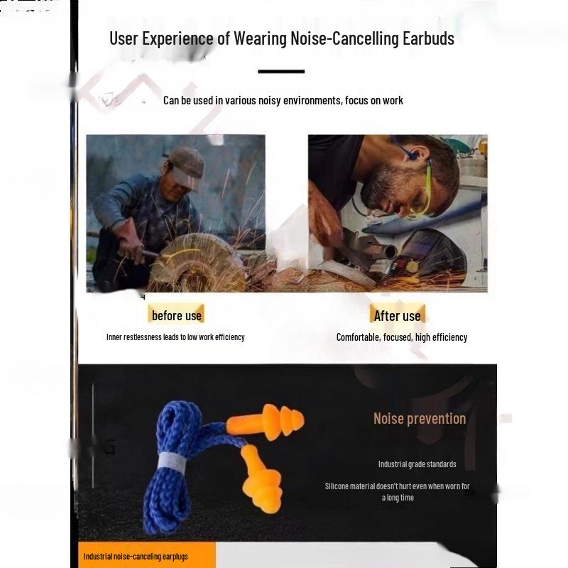 Bluetooth Noise-Cancelling Low Bass HD Wired Earplug Headphones for Work.