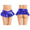 Womens Metallic Shiny Pleated Miniskirt Low Rise Skirt Nightclub Dance Performance Costume
