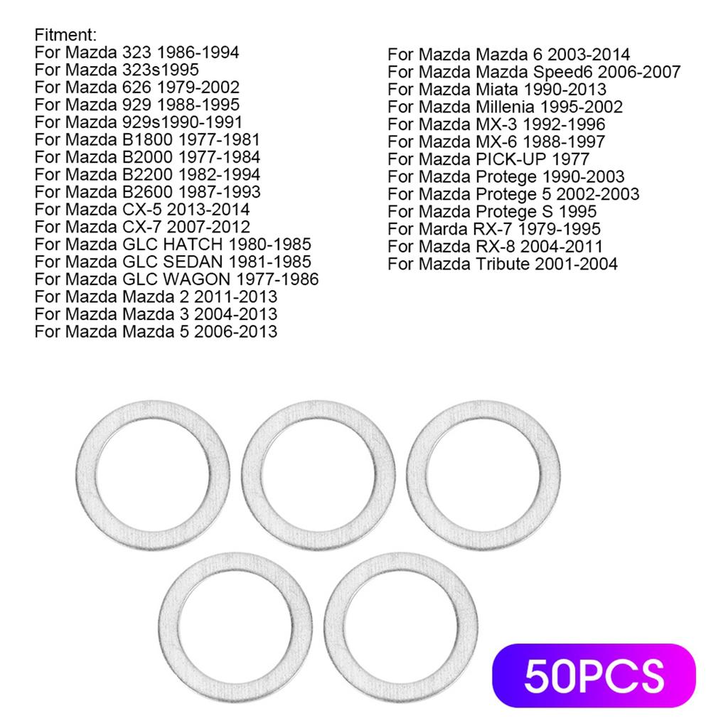 50pcs Oil Drain Plug Washer Seals Gaskets Rings 9956?41?400 Fit for Mazda CX?5 MX?5