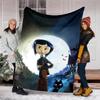 Coraline Theme Printed Blanket - Perfect for Couch, Bed, Travel & Outdoor Use | Machine Washable, Cozy & Durable.