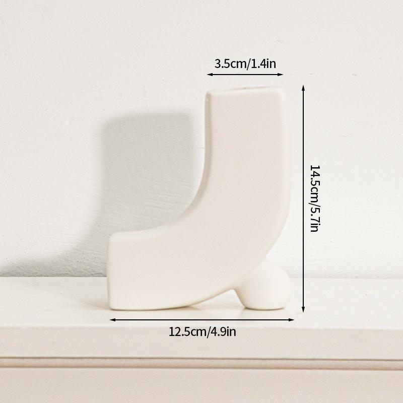 INS Ceramic Vase White Nordic Vase Circular Hollow Ceramic Donuts Flower Pot Decorative Dry Flower Vases Living Room Decoration