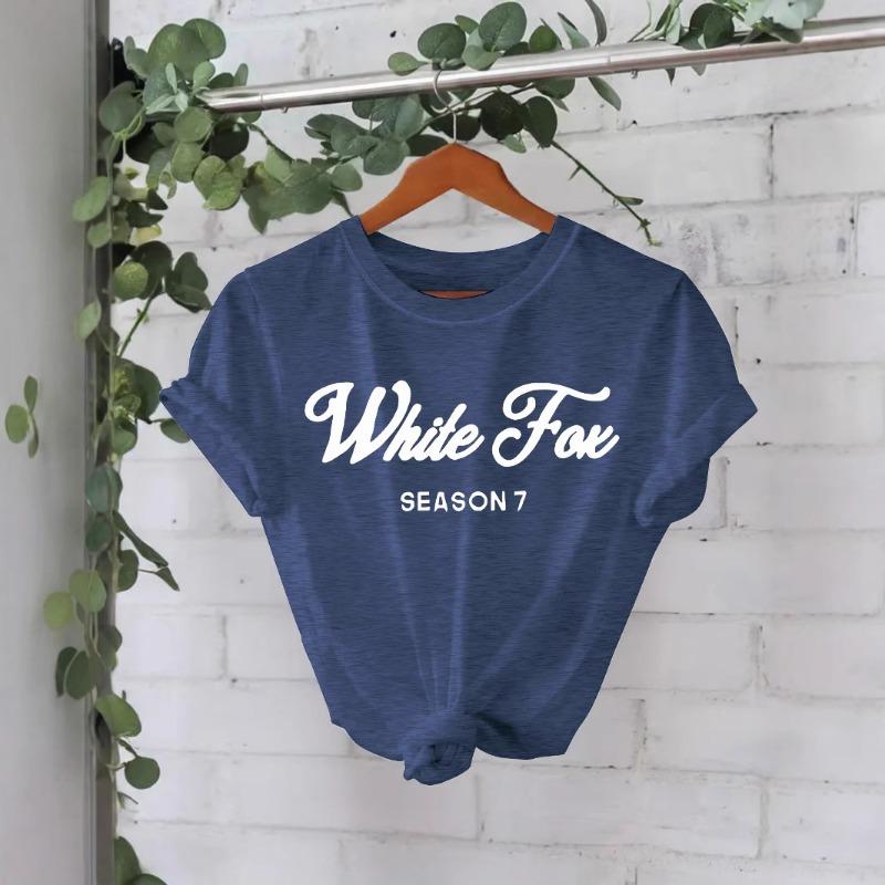 Ny Dam Slogan Tryckt Rundhalsad Lös Kortärmad Casual T-shirt