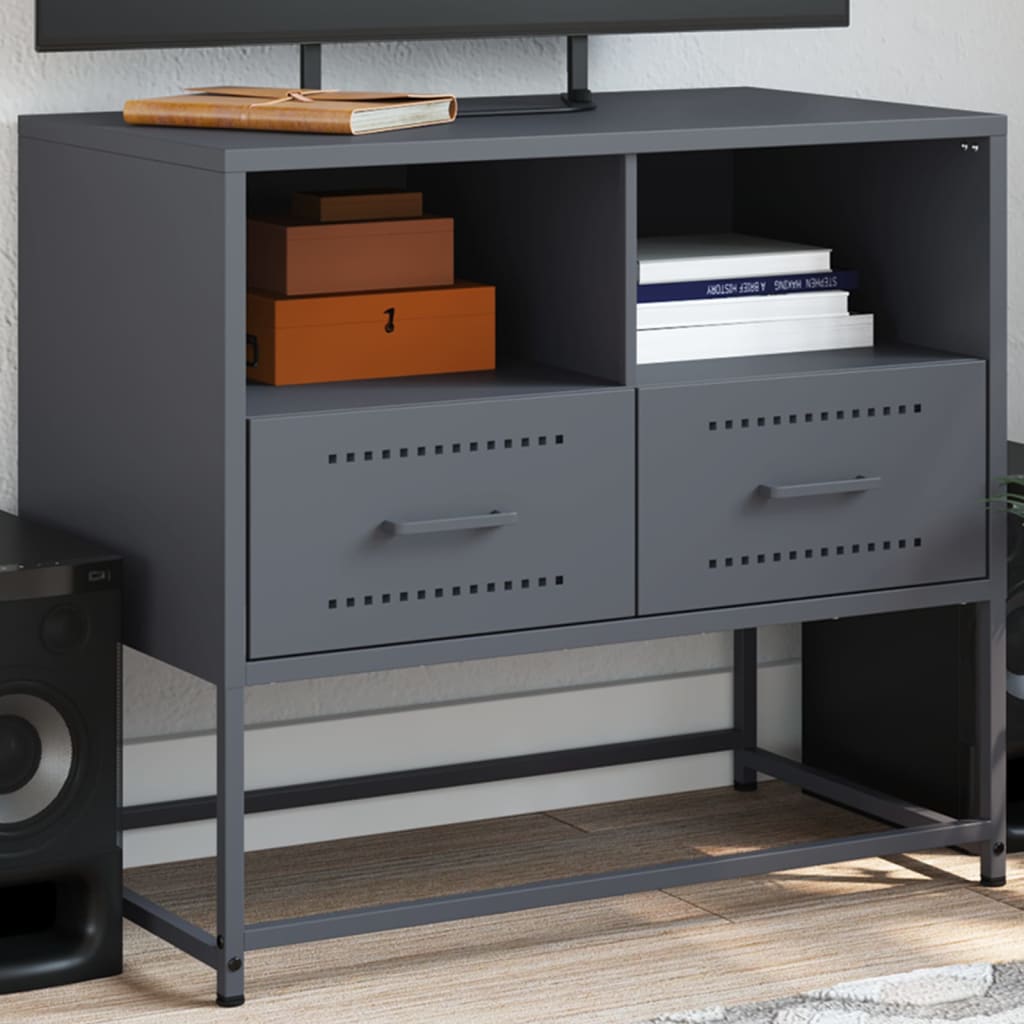 Vidaxl Szafka Pod Telewizor, Antracytowa, 68X39X60,5 Cm, Stalowa