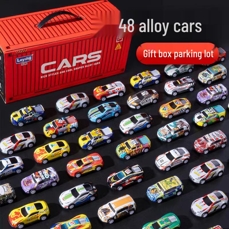 

48 Mini Pull-Back Car Set for Kids - Gift Box of Inertia Toy Cars for Boys