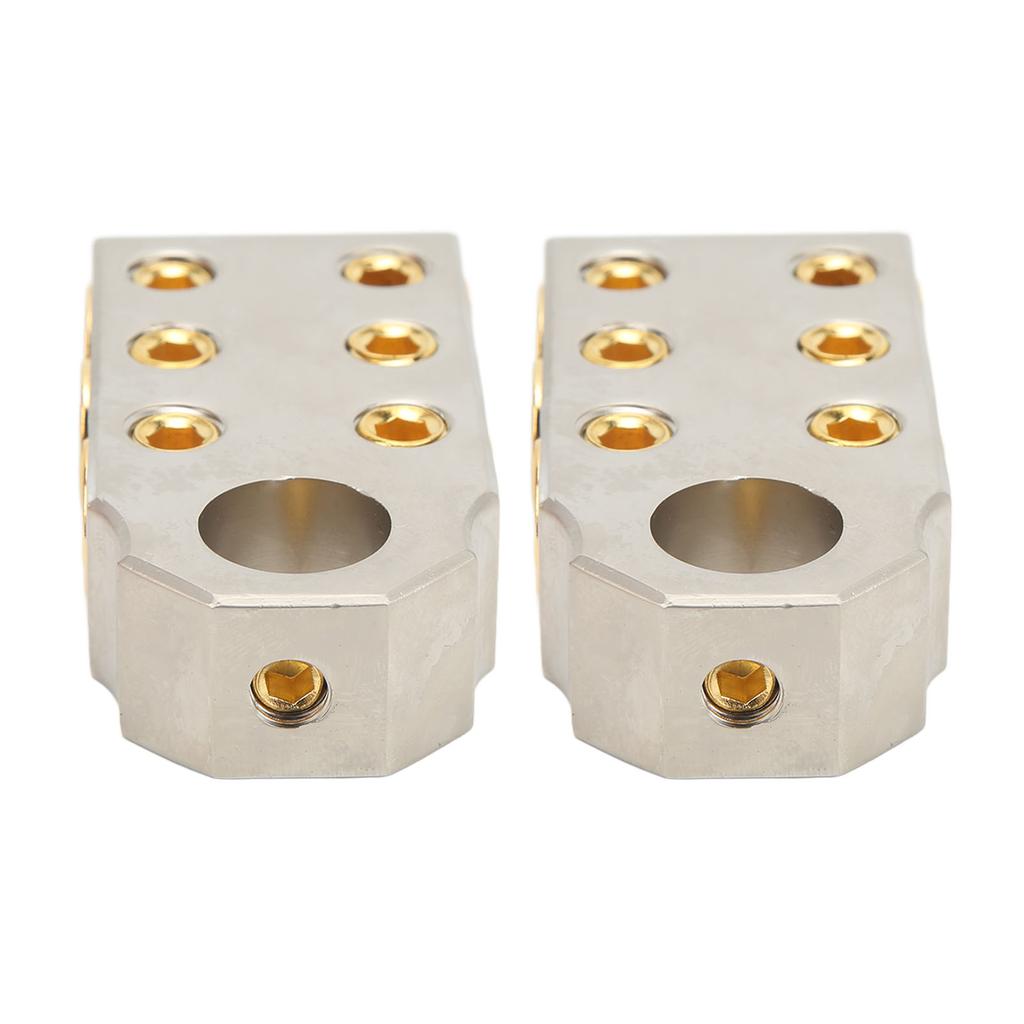 Pair Battery Terminal Clamp Positive Negative Audio Modification Golden for 1/0AWG 2/0AWG Welding Cable