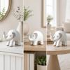 Distressed Resin Elephant Figurine Rustic Sculpture Sculpted Statue