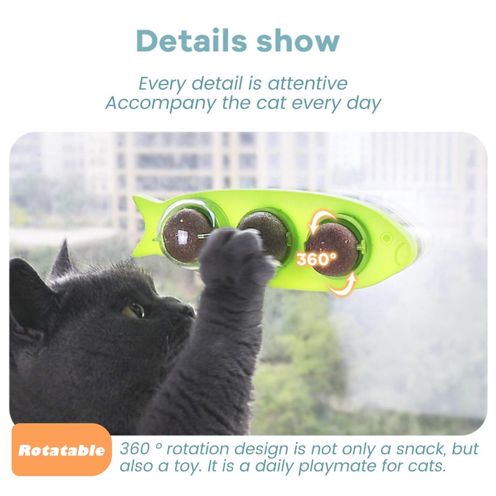 Catnip Wall Ball Licking Snacks Healthy Nutrition Ball Teeth Cleaning Catnip Toy for Cats Clean Mouth Promote Digestion Indoor