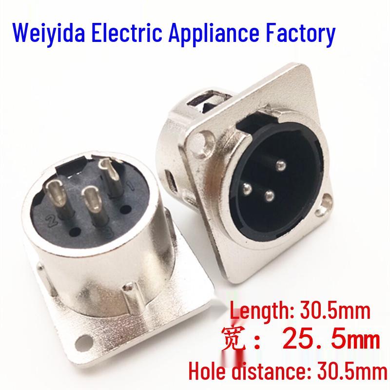 

Metal 3-Pin XLR Male Audio Socket for Speaker/Microphone