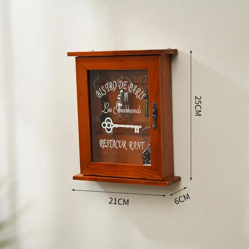 

Настенный ящик для хранения ключей из массива дерева, для прихожей, креативное домашнее украшение для гостиной