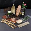 Japanese sashimi decorations Sushi bamboo chops Artistic conception flowers plants Seafood pose making sushi boat rice mold-B