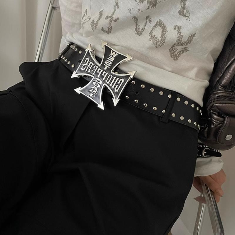 

Bohemian Cross Rivet Y2k Waist Belt for Women 2025 New Item with Dress Design Sense Niche and Versatile Design Sense 110cm чорний
