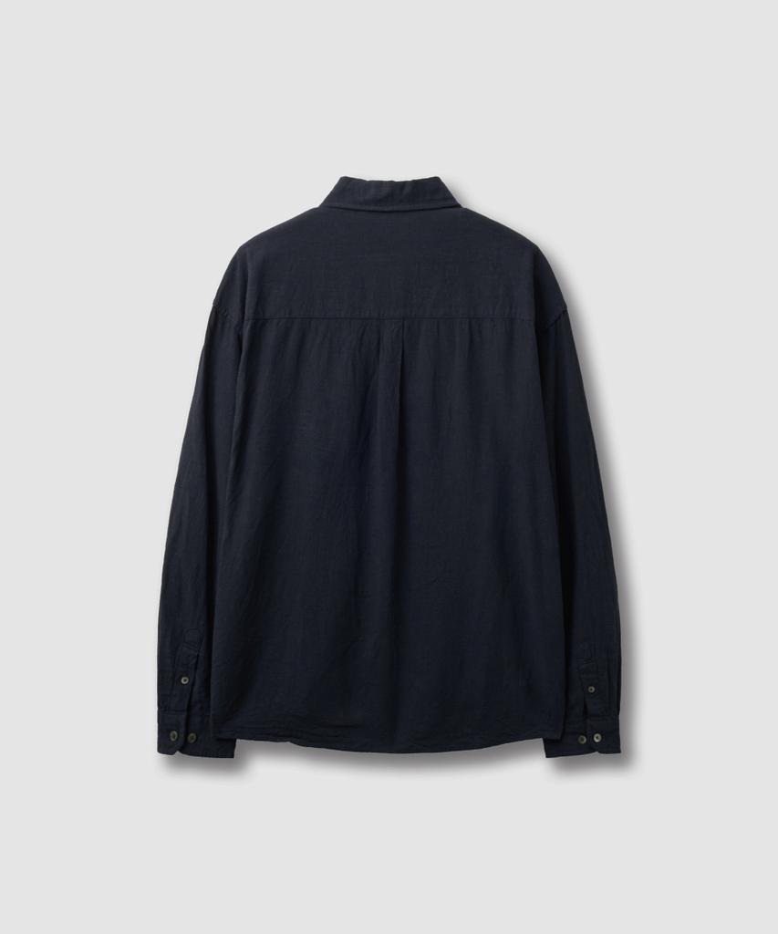 ASP Tencel Linen Wide Shirt - Navy