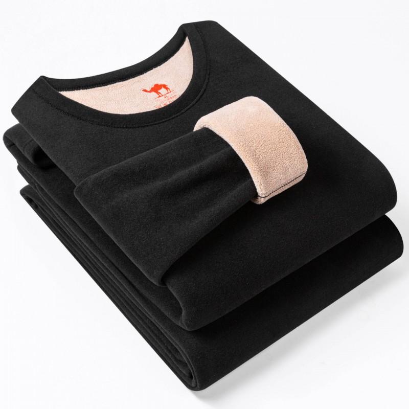 Thick Thermal Underwear Set Men Women Half Turtleneck Long Sleeve Top Pants Fleece Lined Warm Base Layer