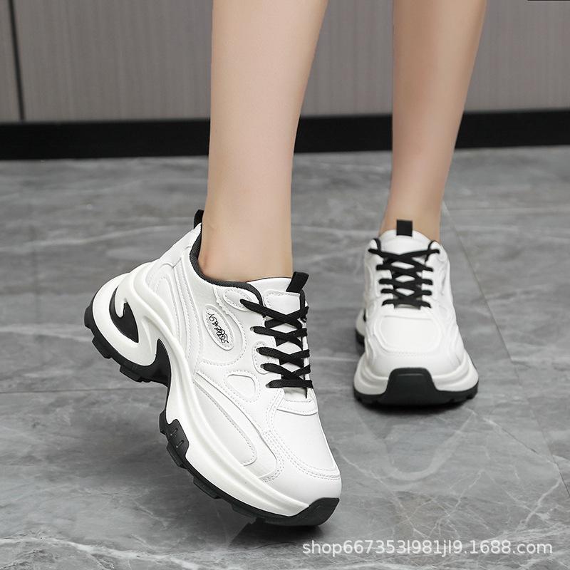 

Ретро бордовые туфли на платформе в гонконгском стиле, модные кроссовки для пап, женские весенне-летние, новые универсальные кроссовки, подчеркивающие изящность. 40 чёрный