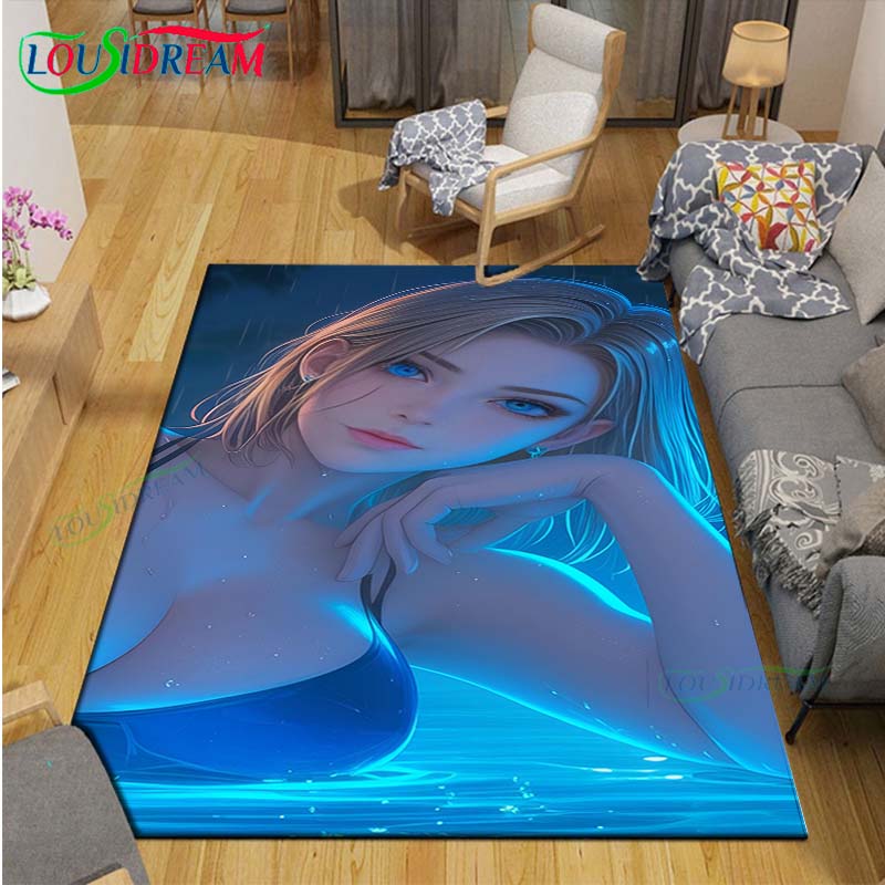 Fashion Sexy Anime Girl Carpet Room Decor Floor Mats Bedroom Yoga Mat Photography Props Area Rug Kids Bedroom Aldult Gift