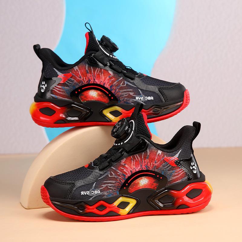 Summer Boys' Rotating Buckle Sports Shoes for Running and Basketball