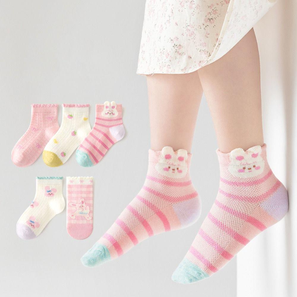 5Pairs Fashion Ruffle Baby Cotton Socks Autumn Spring Cute Toddle Short Tube Socks Sweet Mid-calf Newborn Socks Children