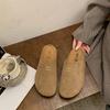 thick-soled women's baotou half slippers 2025 new spring retro one-pedal letter fashion casual lazy shoes