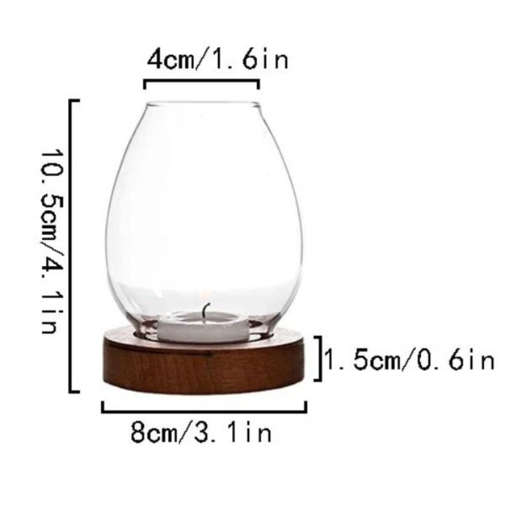 Glass Candlesticks with Cup Cover Round Table Decoration Ornaments Windproof Candle Holders  Home
