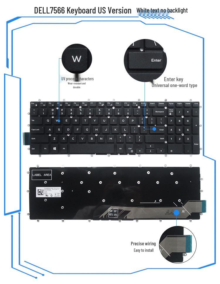 Dell Inspiron 15 Series Keyboard Shell for Models 7566, 7567, 7568, 7577, 5567, 5583
