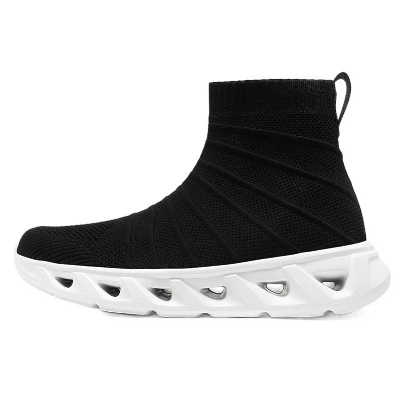 Sneakers men's high-top socks mouth large size high-elastic flying woven mesh shoes men's shoes sneakers