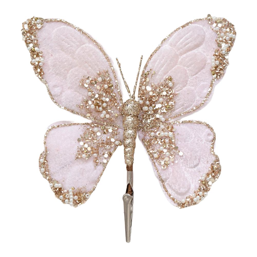 Für Weihnachtsbaumdekoration Mehrfarbig Glitzer Flanell Schmetterling Hängende Verzierung Größe 14 bis 19 cm Feiertagszubehör