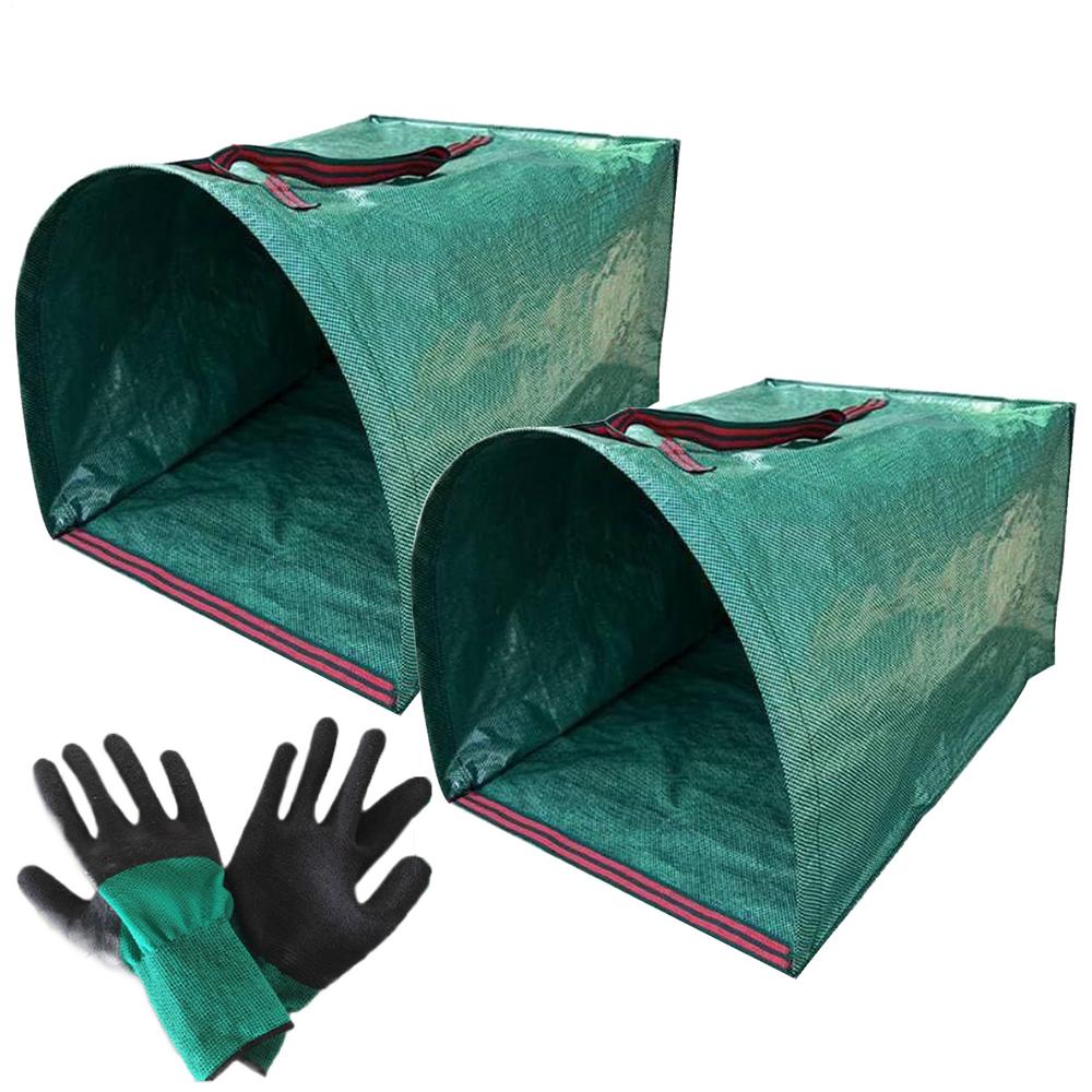 2pc Courtyard Weeds Collection Container Garden Leaves Flowers Waste Storage Bag Large Capacity Fallen Leaves Garbage Bags
