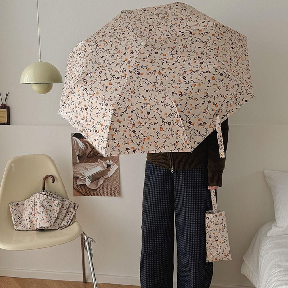 Curved Handle Sunshade Umbrella Fully Automatic/Manual Portable Parasol Sunny Days