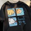 Cartoon Cute Cat and Dog Pattern Fun WomanT-Shirt Street Comfortable Soft Tops Creative Fashion Women's T-Shirt Clothing