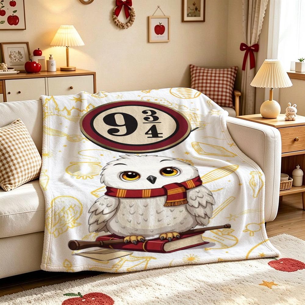 Harry Potter Magical Journey Printed Flannel Blanket Soft Comfortable Fleece Blanket For Living Room Bedroom Study Party Decor Birthday Gift